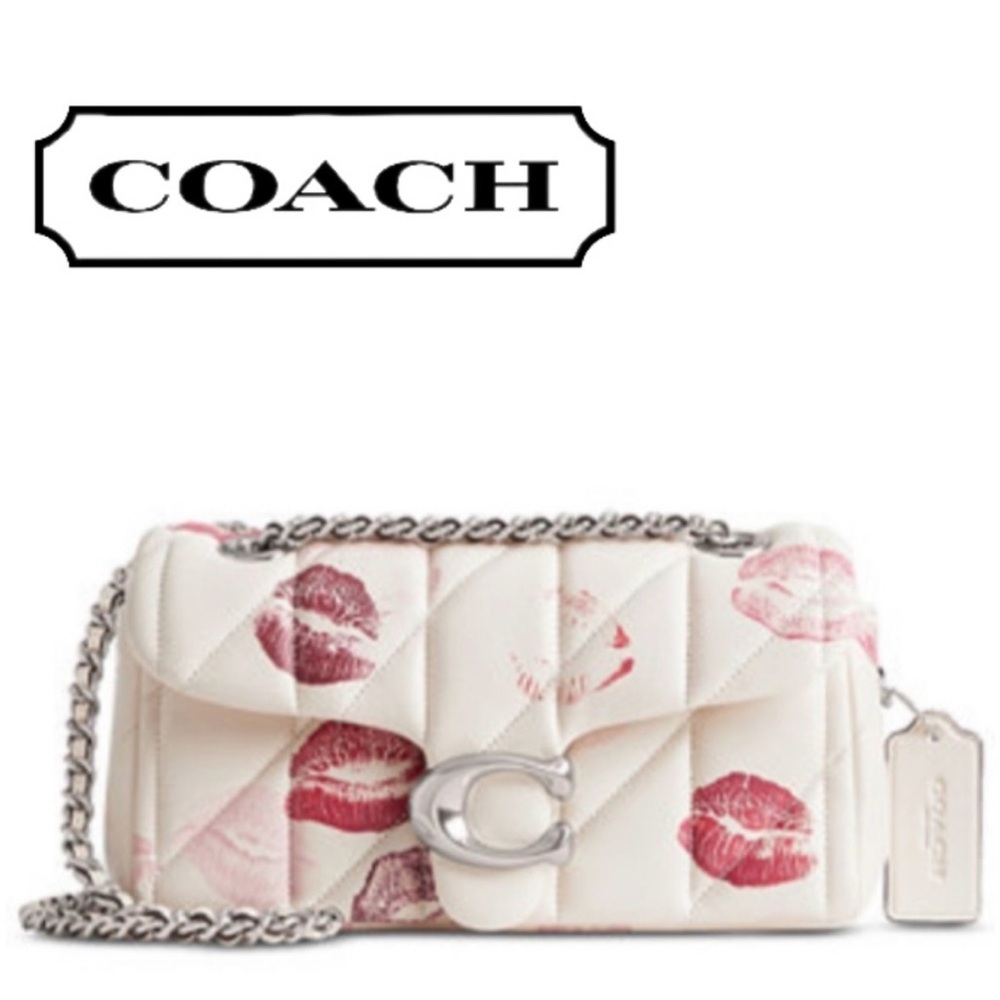 Coach Quilted Crossbody Bag with Pink Kiss Print